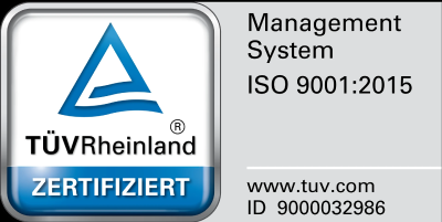 Unsere Investition in Qualität: Wir sind gemäß ISO 9001 zertifiziert.