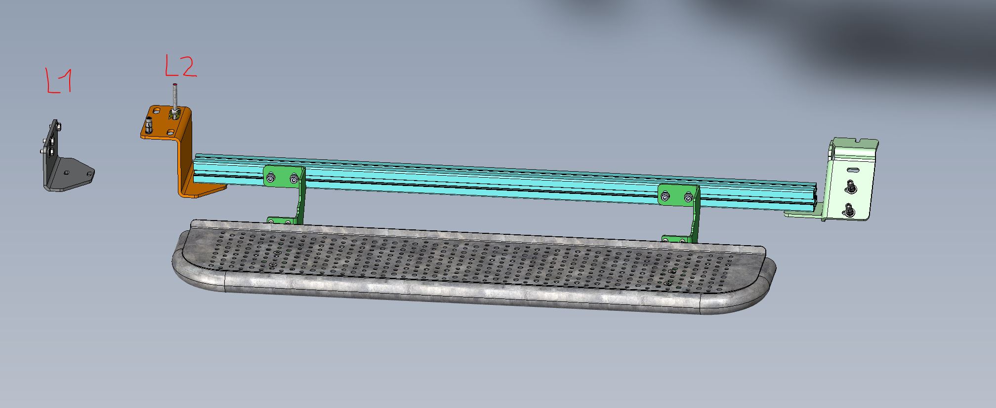 Serie ST | Seitliche, starre Trittstufe, 1150 mm - e-Custom 2024-, nur L1
