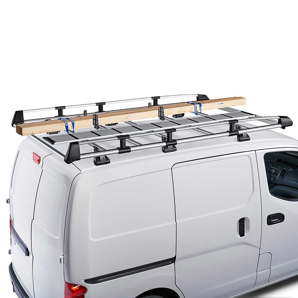 Aluminium Dachträger für Transporter fur Ford Custom, Opel Doblo, Volkswagen, Citroen, Peugeot, Toyota, MAN und mehr. Dachträger mit Seitenbegrenzer und Abdeckung von AlphaDynamik