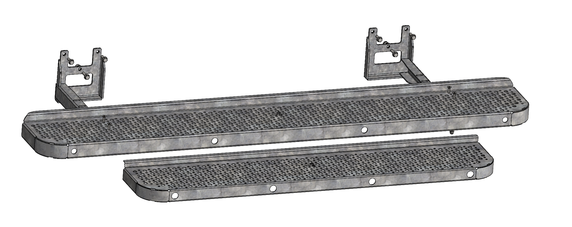 Serie HTF | Hecktrittstufe aus Stahl feuerverzinkt, 1800mm - Ducato/Jumper/Boxer 2006-
